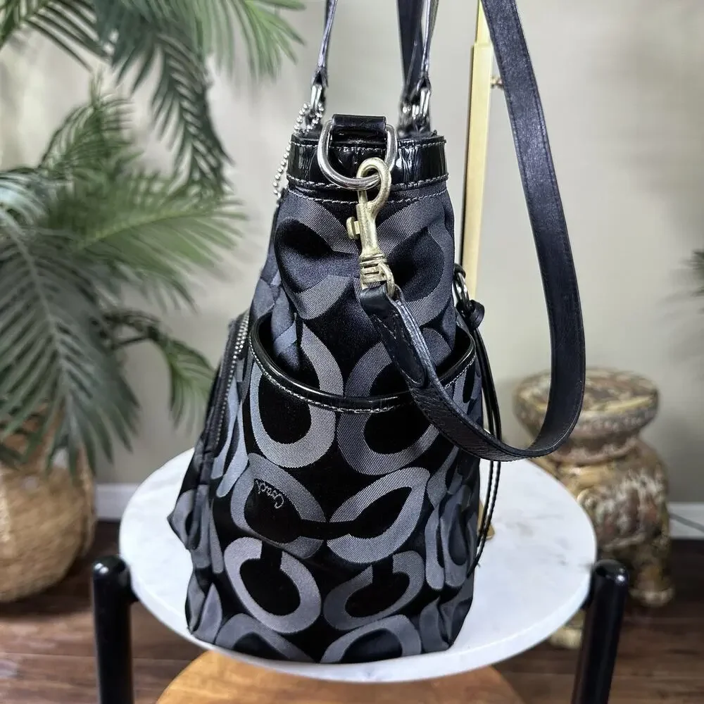 Coach Large Organizer Tote or Baby Bag Student Patent Logo Shoulder G1068